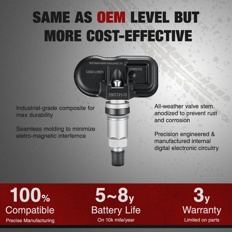 BDFHYK Upgrade TPMS Sensor 315Mhz Tire Pressure Monitoring System Compatible with Toyota 4Runner Avalon Camry Corolla FJ Cruiser Highlander Land Cruiser Matrix Prius V RAV4 Sequoia Tacoma Tundra Yaris - Image 3