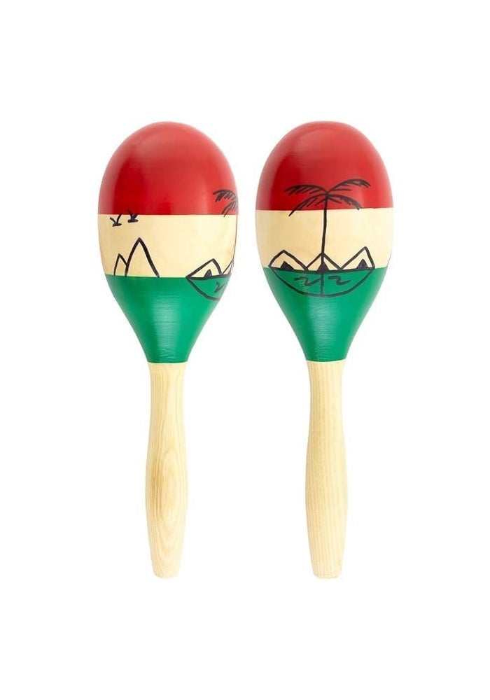 Megarya Natural Wood Maracas – Hand Painted Full Size Pair for Adults & Kids - Image 2
