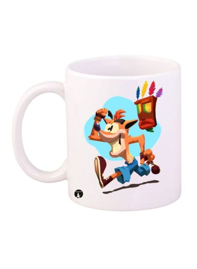 RYN Crash Character Printed Coffee Mug White/Blue/Brown