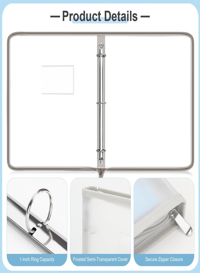 Uquelic Clear Zipper Binder with 12 Colorful Letter/A4 Pockets - Image 3