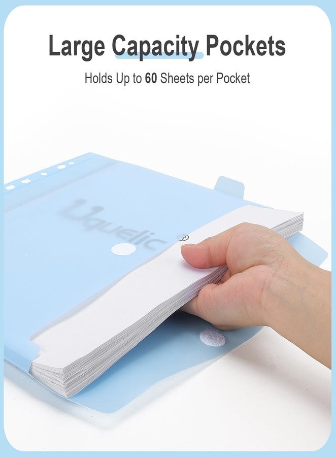 Uquelic Clear Zipper Binder with 12 Colorful Letter/A4 Pockets - Image 4