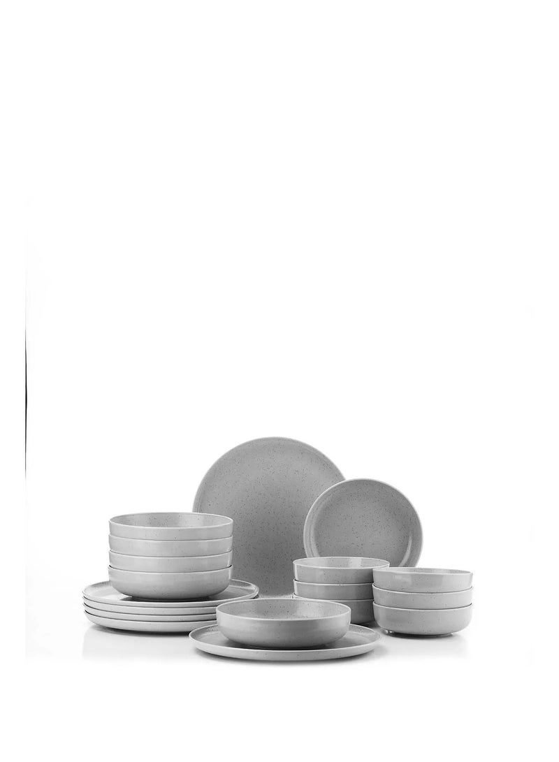 كوتايها بورسيلين طقم طعام موديرنا مكون من 18 قطعة لـ 6 أشخاص، رمادي - Image 1