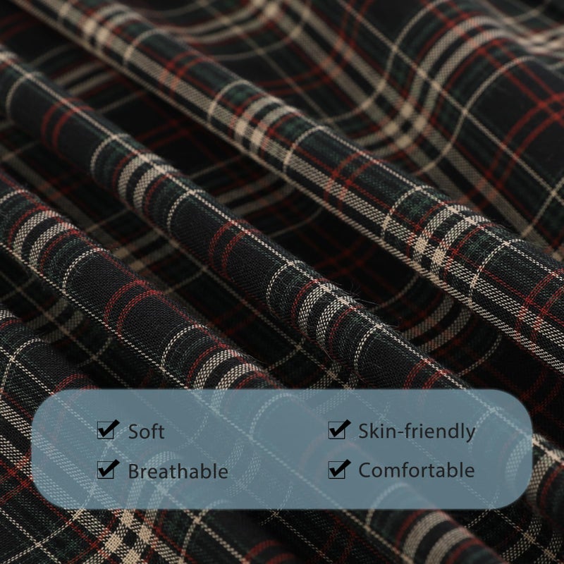 BAMBOO COOL Men's Underwear Woven Boxer Shorts,Classic Relaxed Fit,Lightweight Plaid Boxers,6 Pack - Image 3
