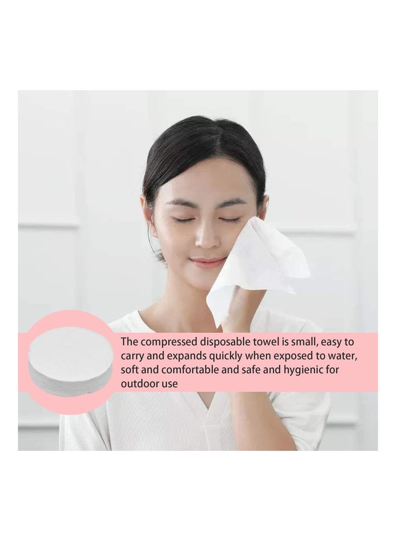 SYOSI Soft Compressed Towels, Pure Cotton Disposable Face Cleanser Portable Coin Tissue Mini for Travel/ Beauty/ Outdoor Sports (100 Pieces) - Image 2