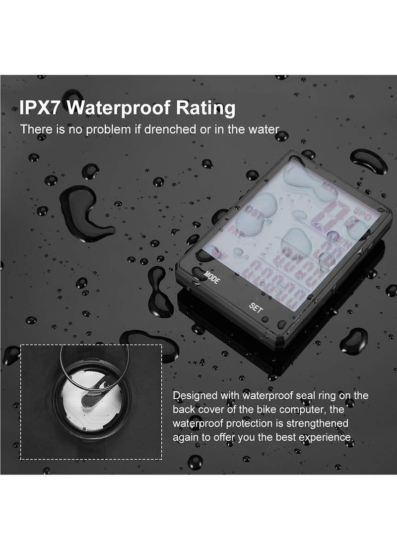 Bike Computer Waterproof Cycle Computers Wireless Bicycle Computer With 21 Functions Bike Speedometer With Lcd Backlight Display For Road Bikes Mountain Bikes Folding Bikes Ect