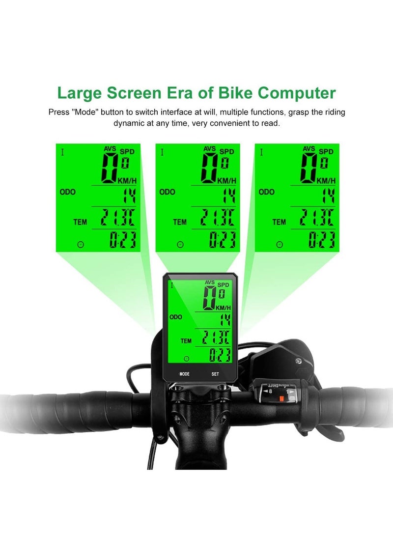 Bike Computer Waterproof Cycle Computers Wireless Bicycle Computer With 21 Functions Bike Speedometer With Lcd Backlight Display For Road Bikes Mountain Bikes Folding Bikes Ect