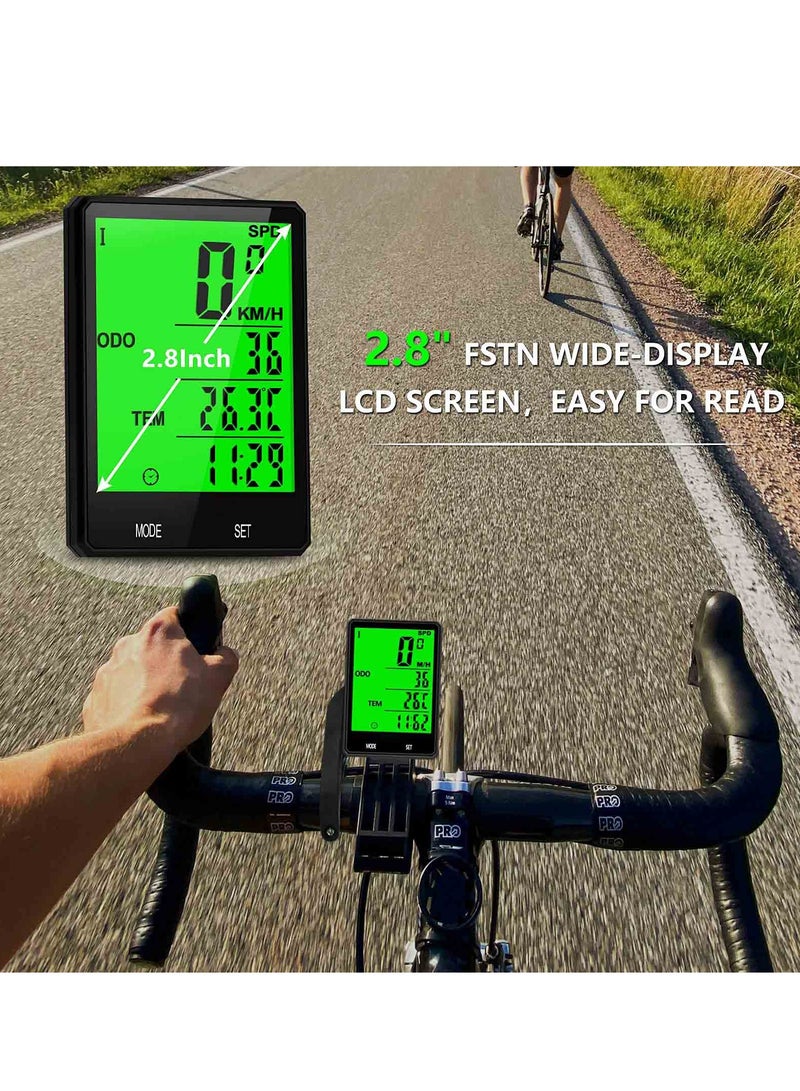 Bike Computer Waterproof Cycle Computers Wireless Bicycle Computer With 21 Functions Bike Speedometer With Lcd Backlight Display For Road Bikes Mountain Bikes Folding Bikes Ect
