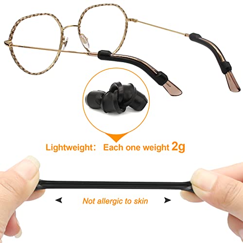 SMARTTOP Soft Silicone Eyeglasses Temple Tips Sleeve Retainer,Anti-Slip Elastic Comfort Glasses Retainers For Spectacle Sunglasses Reading Glasses Eyewear (6Pairs Black) - Image 5