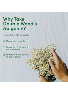 Double Wood Supplements Apigenin, Dietary Supplement, 50 mg - 120 Capsules  - Image 4