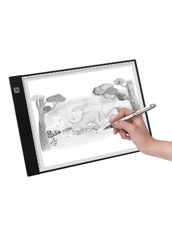 لوح خطاط للنسخ والرسم على ورق قياس A4 ومزود بمصباح LED أسود - Image 1