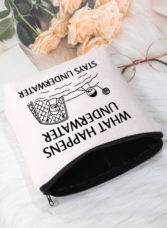 POFULL Water Polo Gifts Water Polo Player Gift What Happens Underwater Stays Underwater Cosmetic Bag (Stays Underwater bag) - Image 4