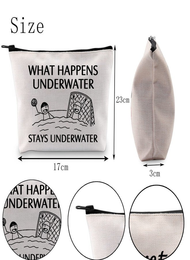 POFULL Water Polo Gifts Water Polo Player Gift What Happens Underwater Stays Underwater Cosmetic Bag (Stays Underwater bag) - Image 5