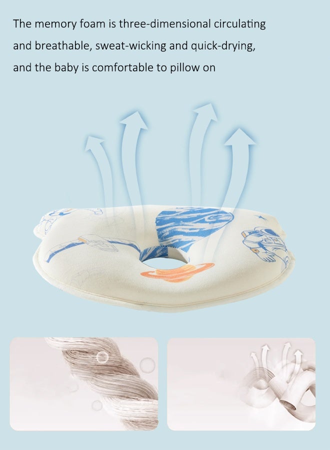 وسادة دعم رقبة الطفل وسادة تشكيل رأس الطفل وسادة إسفنجية للذاكرة منع وتصحيح إمالة الرأس وسادة الطفل مناسب للمواليد الجدد - Image 5