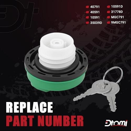 Dtomi Locking Fuel Gas Cap Compatible with Chevy Dodge Ford GMC Vehicle Silverado Express C3500 K3500 Ram 3500 W350 D350 F250 E350 Sierra Savana Fuel Cap Diesel Truck fuel tank Replaces 10591D 31778D - Image 3