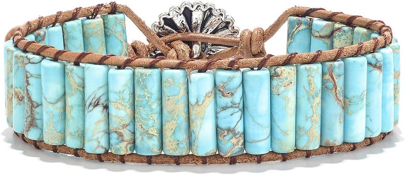 sedmart 7 Chakra Bracelets for Women with Real Stones Leather Wrap Healing Bead Bracelet Women Men Boho Friendship Jewelry - Image 2