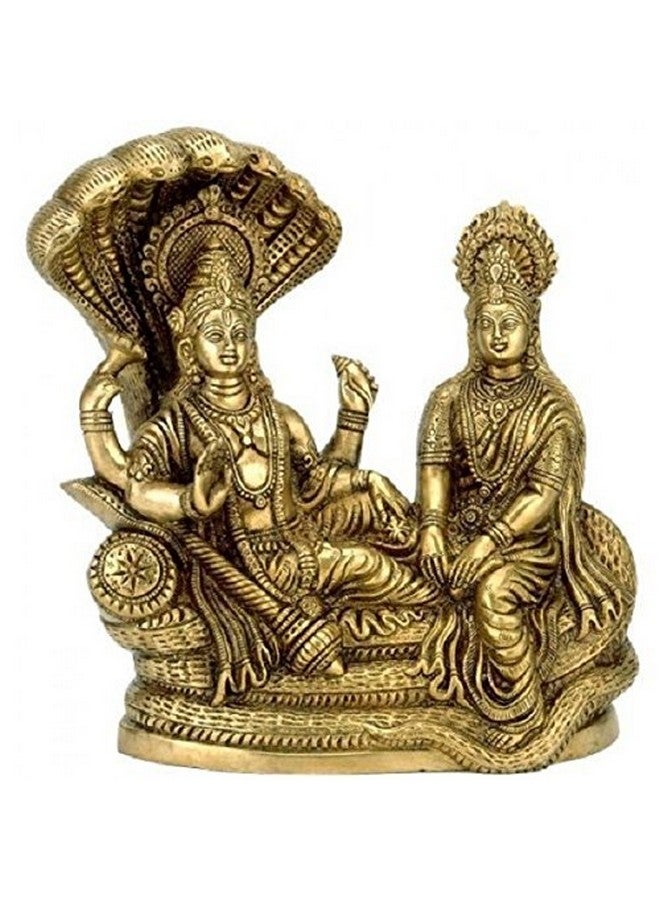 Artvarko Lakshmi Vishnu Brass Idol God Goddess Statues Religious Deity Laxmi Vishnu Resting On Sheshnaag - Image 1