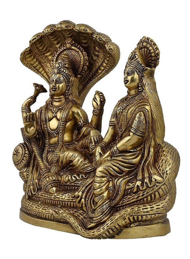 Artvarko Lakshmi Vishnu Brass Idol God Goddess Statues Religious Deity Laxmi Vishnu Resting On Sheshnaag - Image 4