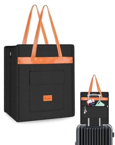 Yotako Shoe Bag for Travel with Leathers HandlePortable Shoe Organizer with Pockets3 in 1 Hanging Luggage Shoe Storage BagTravel Shoe Bag for Women Men Fit 6 PCS ShoesBlack - Image 1