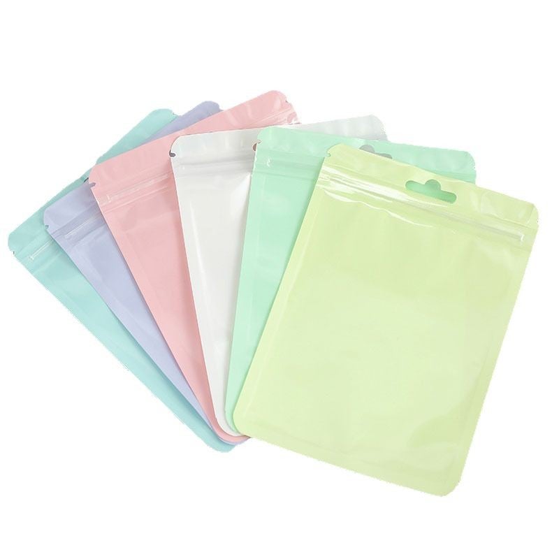 Colorful Transparent Ziplock Bag Macaron Packaging Bag Trinkets Eyelashes Cosmetics Packaging Bag Self-Sealing - Image 4