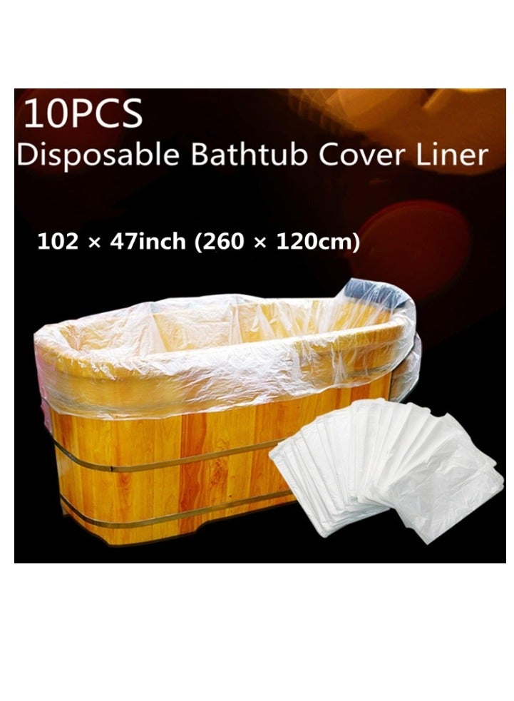 5 Packs Of 10 PCS Disposable Bathtub Lid Lining, Large Bathtub Padded Plastic Bag For Salon,Home And Hotel Bathtubs 102x47 Inch  - Image 2
