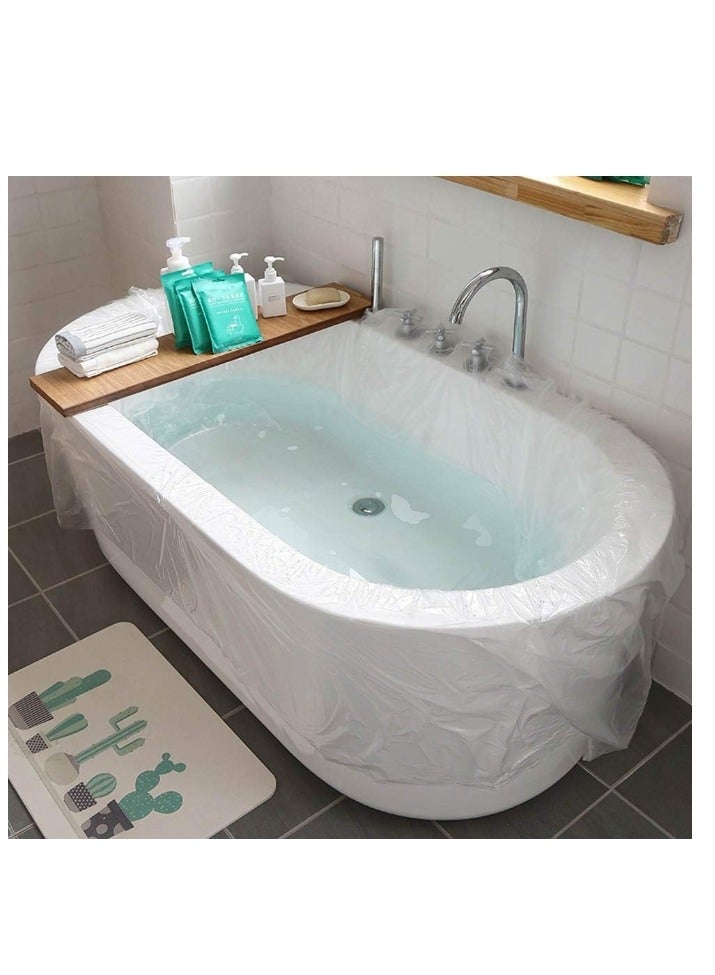 5 Packs Of 10 PCS Disposable Bathtub Lid Lining, Large Bathtub Padded Plastic Bag For Salon,Home And Hotel Bathtubs 102x47 Inch  - Image 5