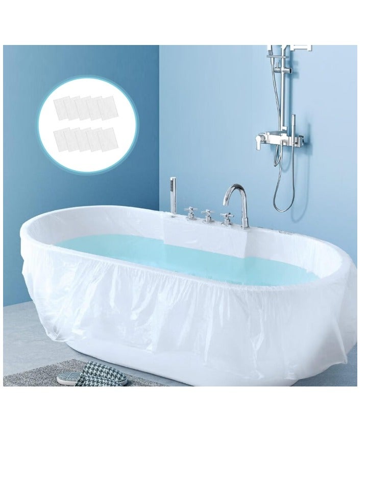 5 Packs Of 10 PCS Disposable Bathtub Lid Lining, Large Bathtub Padded Plastic Bag For Salon,Home And Hotel Bathtubs 102x47 Inch  - Image 1