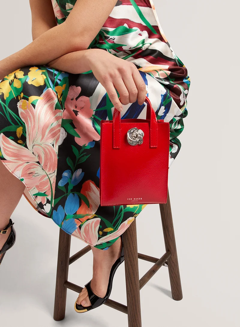 تيد بيكر Roseem Rose Detail Crinkle Top Handle Tote