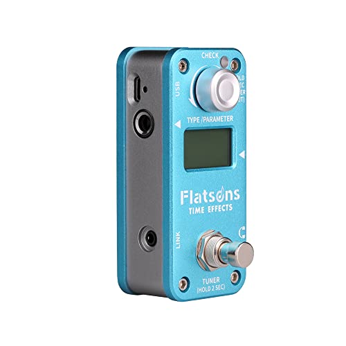 Flatsons Multi-Function Guitar Pedal Delay Reverberation effect Pedal Tuner mode Mini Guiatr Pedal FTE2 (FTE2) - Image 3