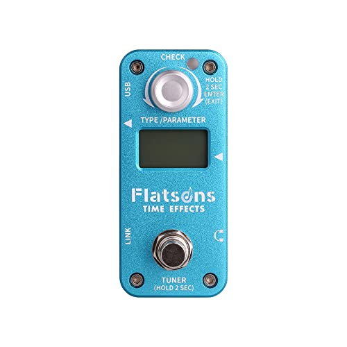 Flatsons Multi-Function Guitar Pedal Delay Reverberation effect Pedal Tuner mode Mini Guiatr Pedal FTE2 (FTE2) - Image 1