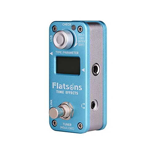 Flatsons Multi-Function Guitar Pedal Delay Reverberation effect Pedal Tuner mode Mini Guiatr Pedal FTE2 (FTE2) - Image 2