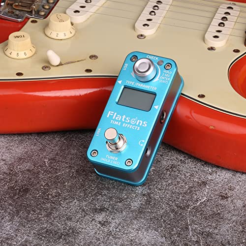 Flatsons Multi-Function Guitar Pedal Delay Reverberation effect Pedal Tuner mode Mini Guiatr Pedal FTE2 (FTE2) - Image 4