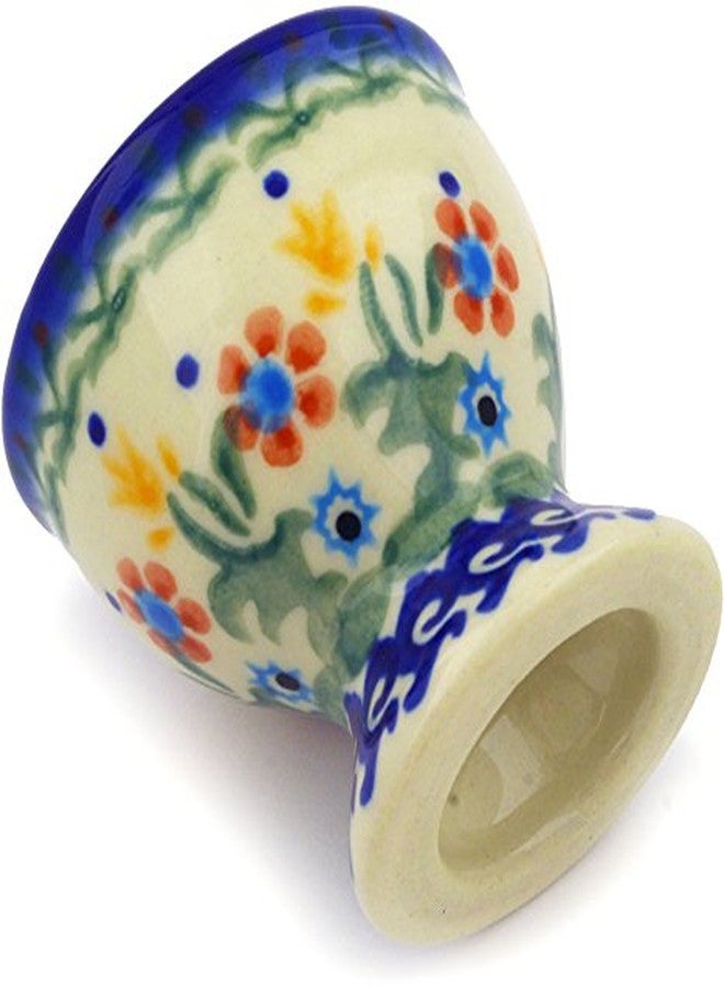 Polmedia Polish Pottery Egg Holder - Spring Flowers Pattern Handmade in Boleslawiec Poland by Ceramika Bona + Certificate of Authenticity - Image 4