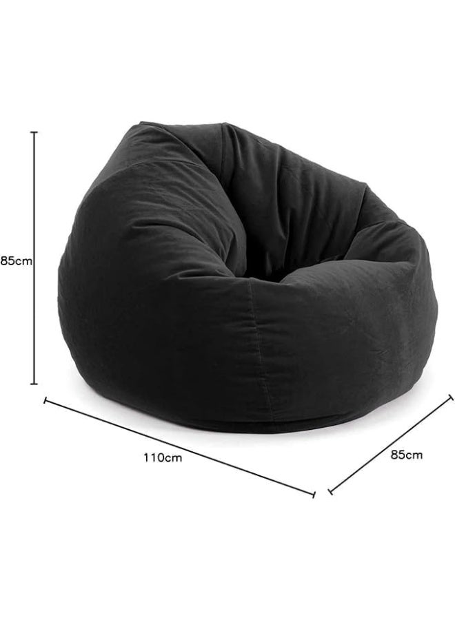 Zayn comforts Luxury Leather & Velvet Bean Bag Chair - Green - Image 3