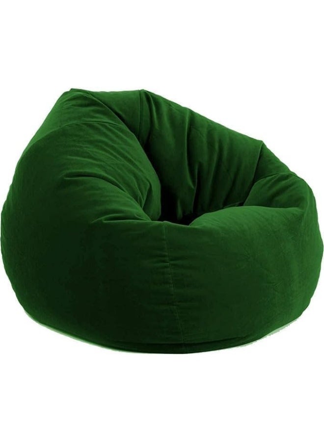 Zayn comforts Luxury Leather & Velvet Bean Bag Chair - Green - Image 1