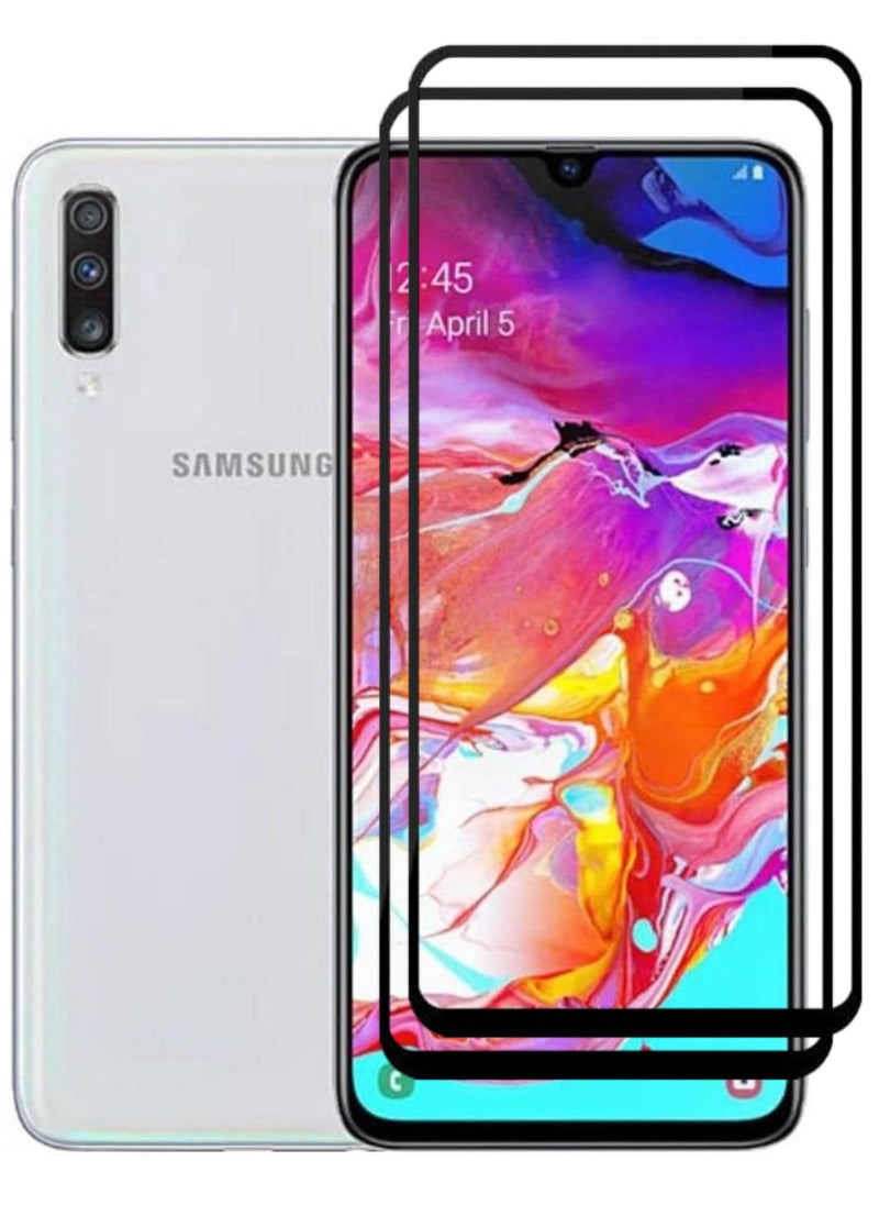 RAYON 2 Pack Tempered Glass Screen Protector 5D Designed For Samsung Galaxy A70 Full Screen Coverage And Bubble Free - Image 1