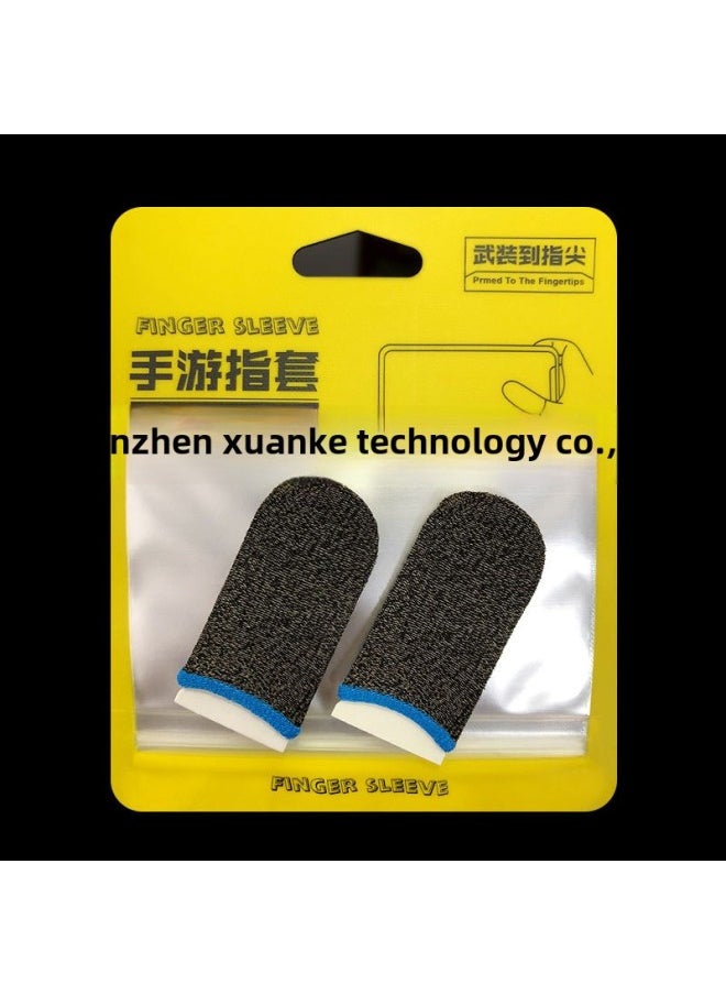 Generic Silver Fiber Game Finger Set Chicken Finger Set 24-pin Silver Fiber Gloves E-sports Breathable Sweat-proof Sliding Mobile Game Finger Set-Product Color:E-sports Model ]  - Image 1