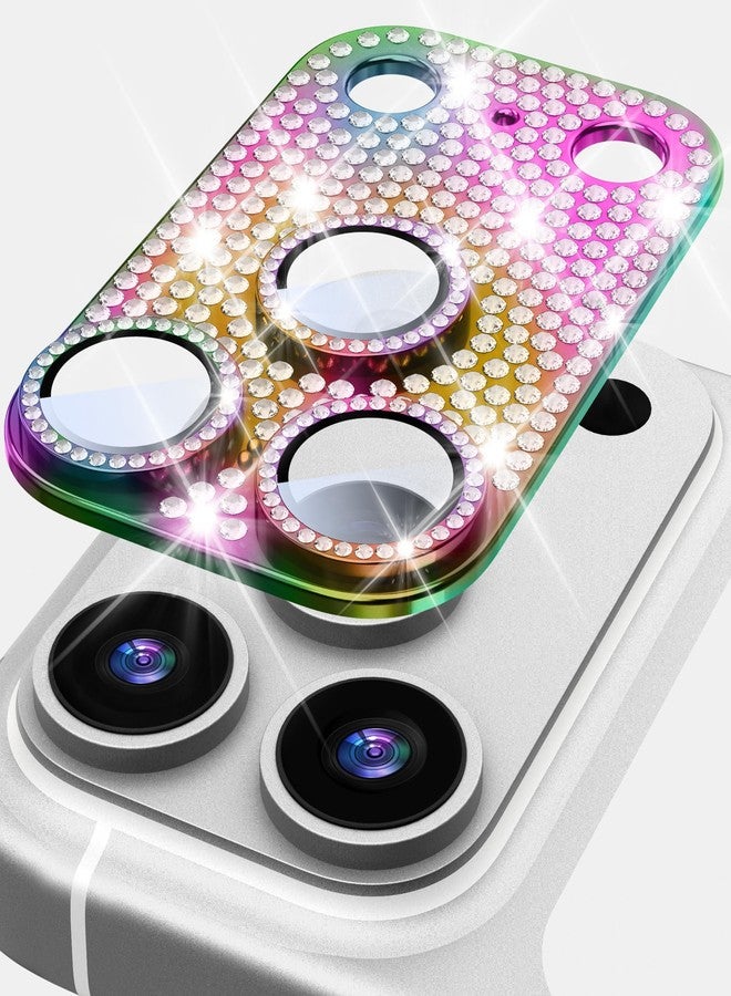 Suoman for iPhone 17 Pro Max Camera Lens Protector, [All-in-one Diamond] [Strong-Adhesion] Metal Frame Tempered Glass Camera Lens Cover -Colorful - Image 1