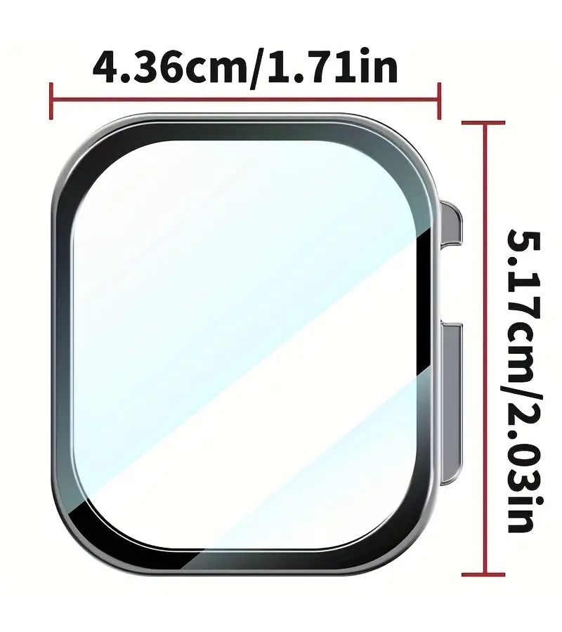 1pc Hard Shell Shockproof Protective Case for Apple Watch Ultra 49mm Series With 9H Tempered Glass Screen Protector Sturdy Bumper Thin Frame Black - Image 5