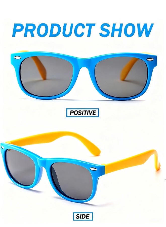 Children's Polarized Sunglasses  Age 2 to10 TPEE Rubber Flexible Frame for Boys Girls with Car Glasses Case 100% UV Protection for Beach Trips Park Playdates Family Hikes Stroller Rides Daily Outdoor Activities - Image 2