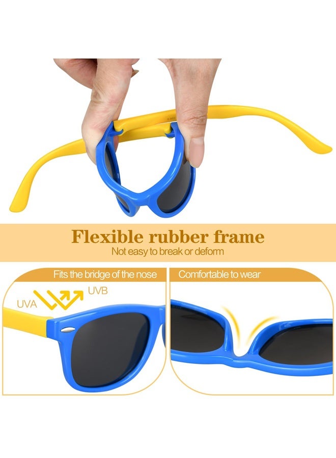 Children's Polarized Sunglasses  Age 2 to10 TPEE Rubber Flexible Frame for Boys Girls with Car Glasses Case 100% UV Protection for Beach Trips Park Playdates Family Hikes Stroller Rides Daily Outdoor Activities - Image 4
