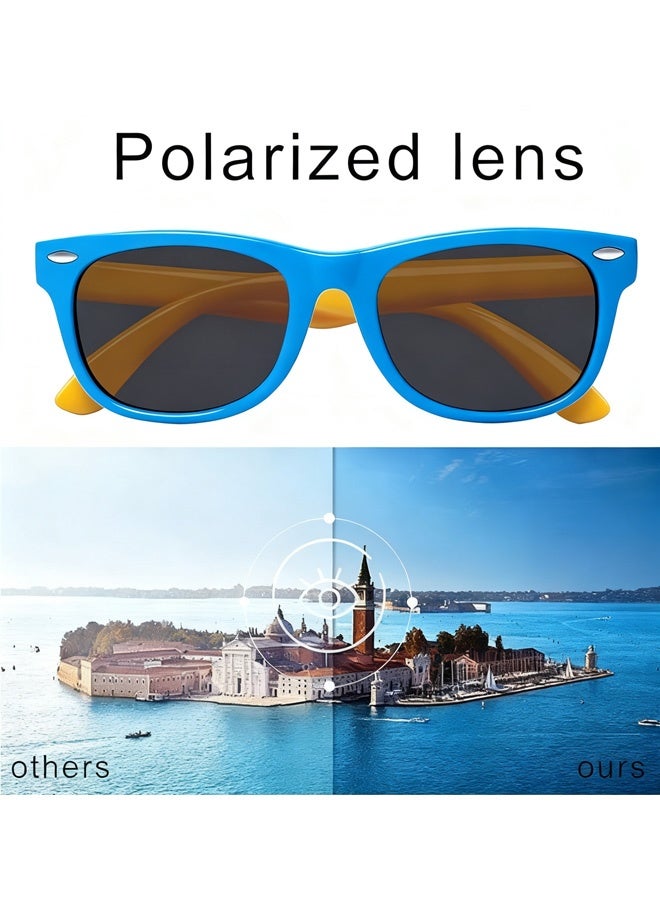 Children's Polarized Sunglasses  Age 2 to10 TPEE Rubber Flexible Frame for Boys Girls with Car Glasses Case 100% UV Protection for Beach Trips Park Playdates Family Hikes Stroller Rides Daily Outdoor Activities - Image 5