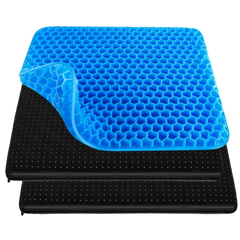 Gel Seat Cushion for Long Sitting Gel Cushion for Wheelchair Soft Cooling Gel Chair Cushion More Comfortable Gel Car Seat Cushion Breathable Gel Seat Cushion for Office Chair for Hip Pain
