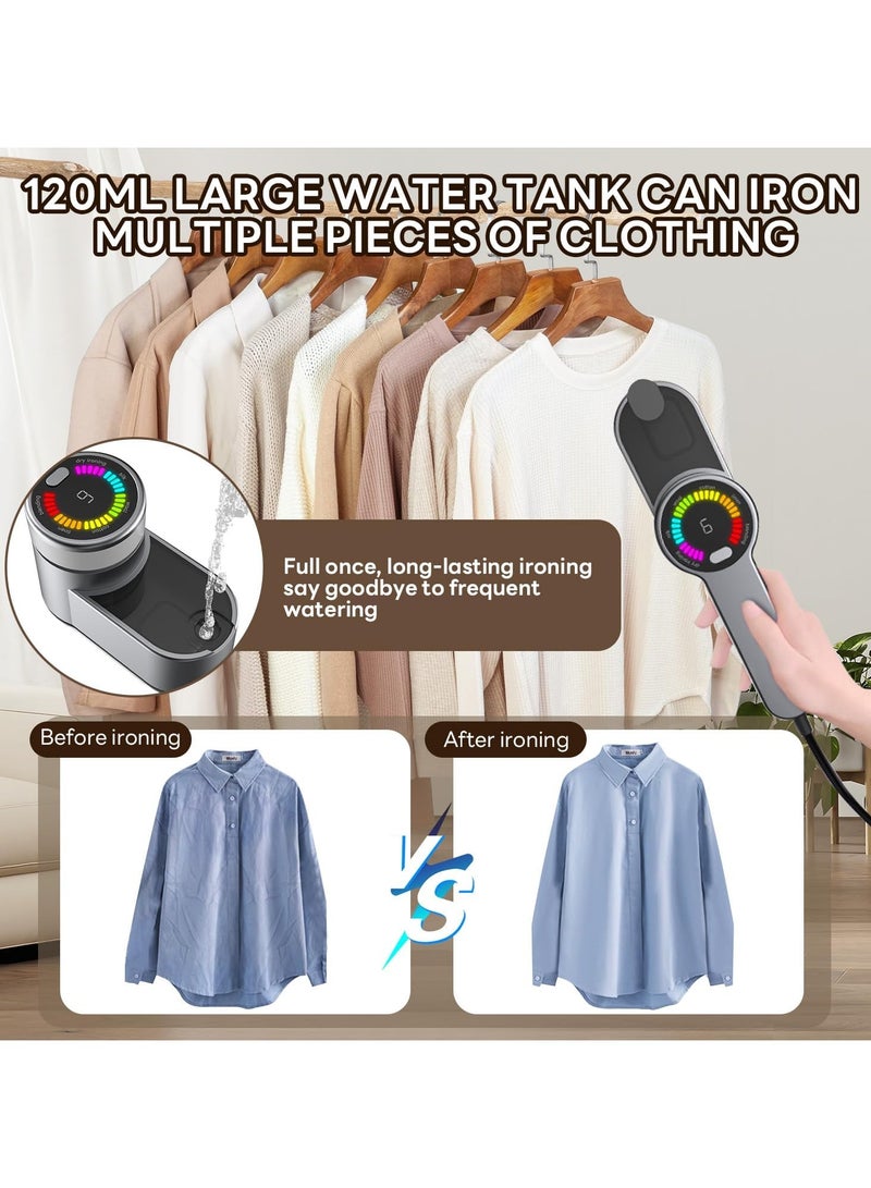 BlueFire 2-in-1 Travel Steamer & Iron for Clothes: 1200W 5-Second Fast Heat, 6 Intelligent Ironing Modes with LED Display, 120ml Tank, Portable Handheld Garment Steamer for Home & Travel | All Fabric Wrinkle Remover - Image 4