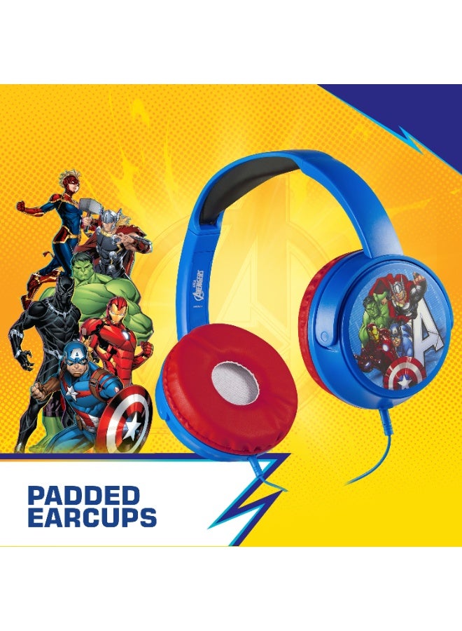 Volkano Marvels Avengers Wired Over-Ear Headphones with Removable Microphone and 5 Stickers – Adjustable Ergonomic Headband with Padded Earcups, 3.5 mm Aux Audio Jack, Safe Listening at 85dB, Perfect for Zoom, Teams, and Social Platforms - Image 4