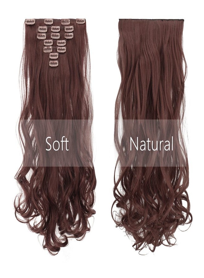 FESHFEN Clip in Hair Extensions 7 PCS Full Head 20 inch Curly Wave Synthetic Clip Hair Piece Wavy Hairpiece for Women Girls - Image 2