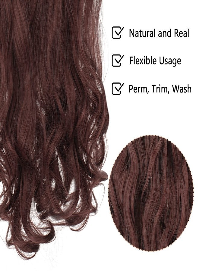 FESHFEN Clip in Hair Extensions 7 PCS Full Head 20 inch Curly Wave Synthetic Clip Hair Piece Wavy Hairpiece for Women Girls - Image 4
