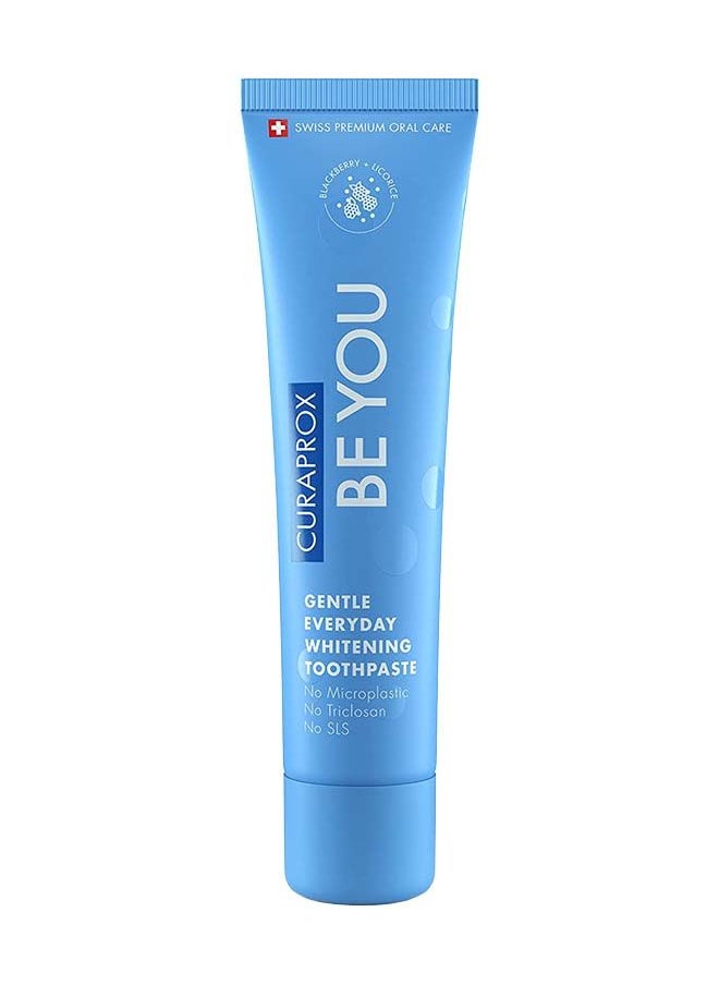 CURAPROX معجون أسنان بي يو بلاك بيري + عرق السوس من كورابروكس أزرق 60 مل - معجون أسنان لطيف للتبييض اليومي - خالٍ من كبريتات الصوديوم الصوديوم والبلاستيك الدقيق والتريكلوسان ومعجون أسنان بالفلورايد  - Image 1
