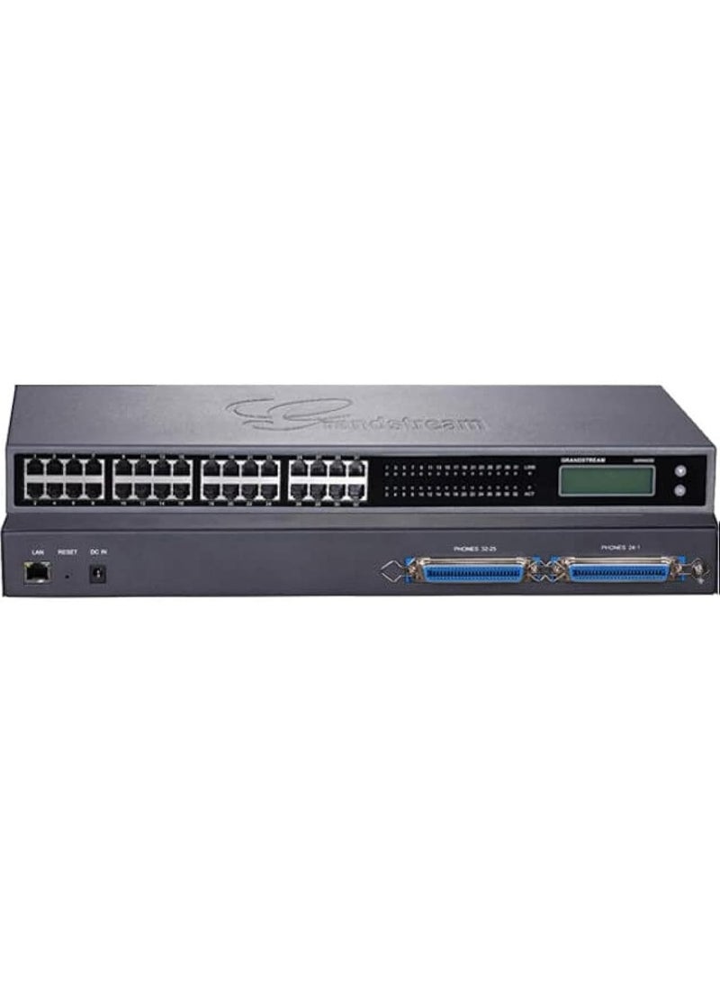 Grandstream GXW4232 VoIP Gateway – 32 FXS Ports, SIP, RJ11 & Telco, Gigabit LAN, LCD Display, Black