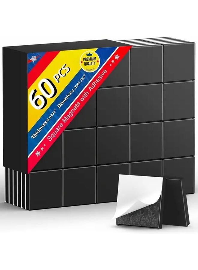 60 Pcs Magnetic Blocks Self Adhesive Flexible Magnets for Crafts Whiteboards Refrigerators - Image 2