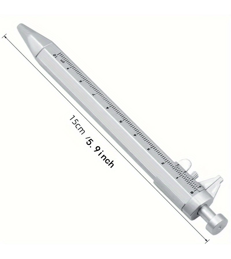 Silvery Case Black Refill 3pcs Precision Dial Caliper Pen Set 0-100mm Dual Purpose Office - Image 3